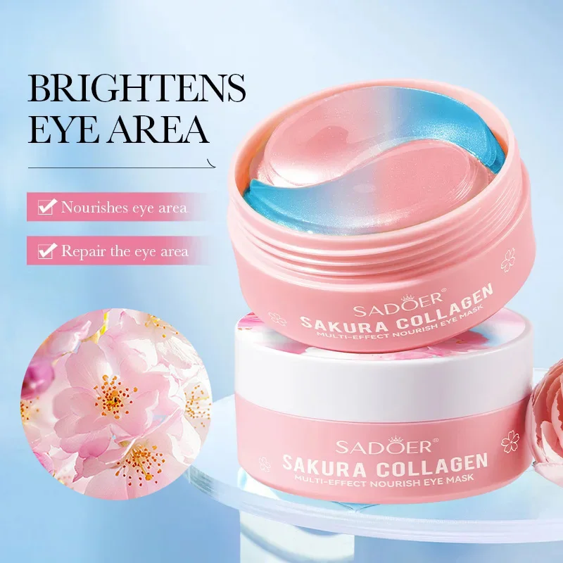 Collagen Under Eye Patches - แผ่นมาส์กใต้ตาคอลลาเจนซากุระ 60 ชิ้น ลดรอยคล้ำใต้ตา ลดถุงใต้ตา บำรุงผิวให้ชุ่มชื้น