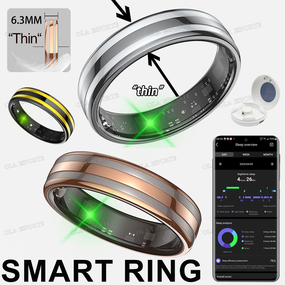 Health Monitors - แหวนอัจฉริยะรุ่นใหม่ ตรวจวัดอัตราการเต้นของหัวใจ ความเครียด อุณหภูมิ และสุขภาพ โหมดกีฬาหลากหลาย